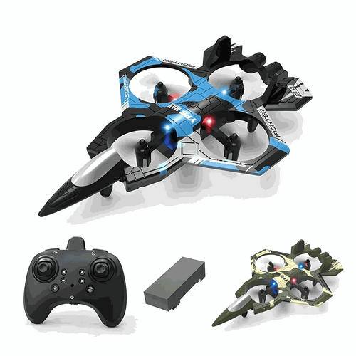 RC Foam Fighter Drone with remote controller, rechargeable battery, and crash-resistant foam design for kids and beginners