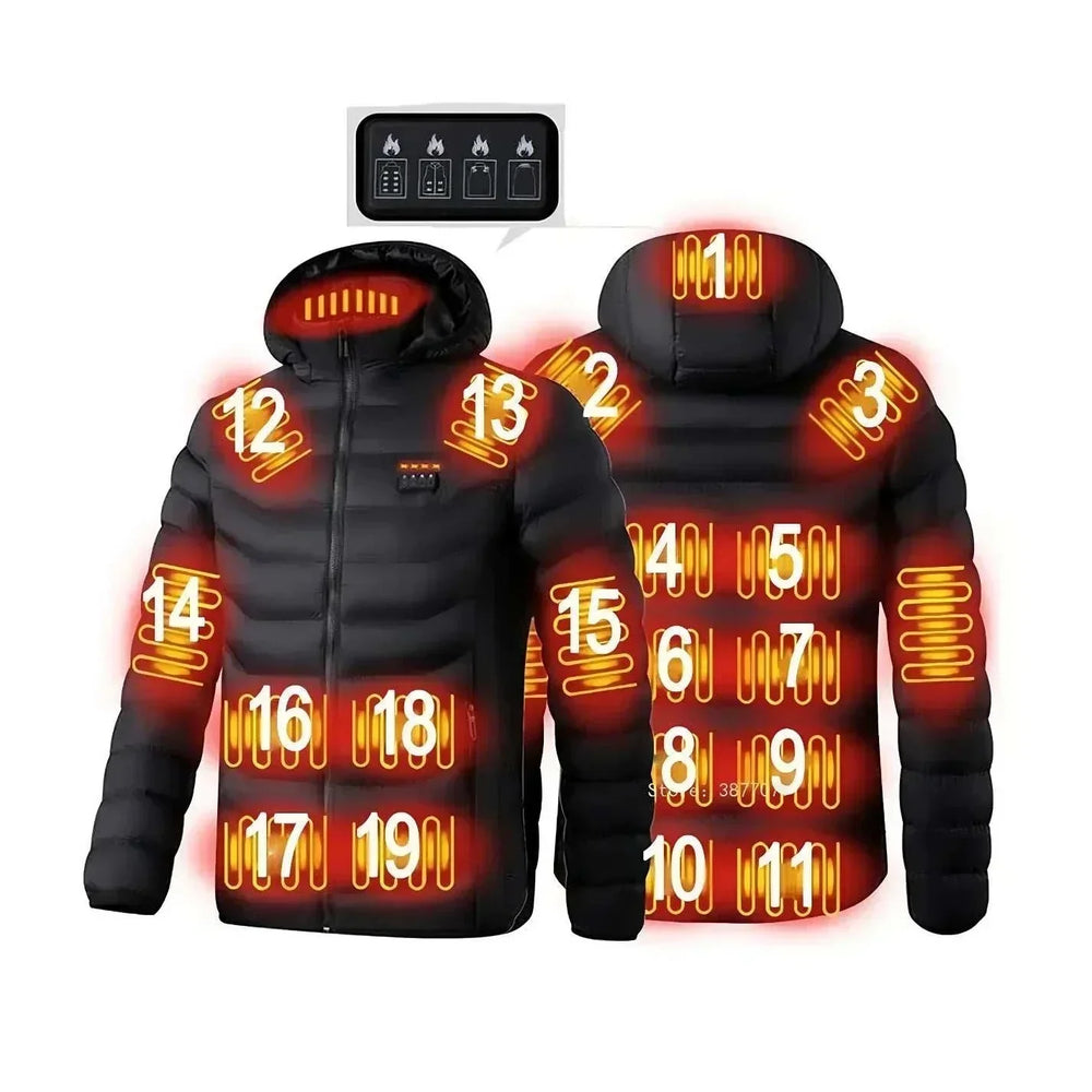 Premium Heated Jacket – Rechargeable Electric Winter Coat with Adjustable Heat Zones