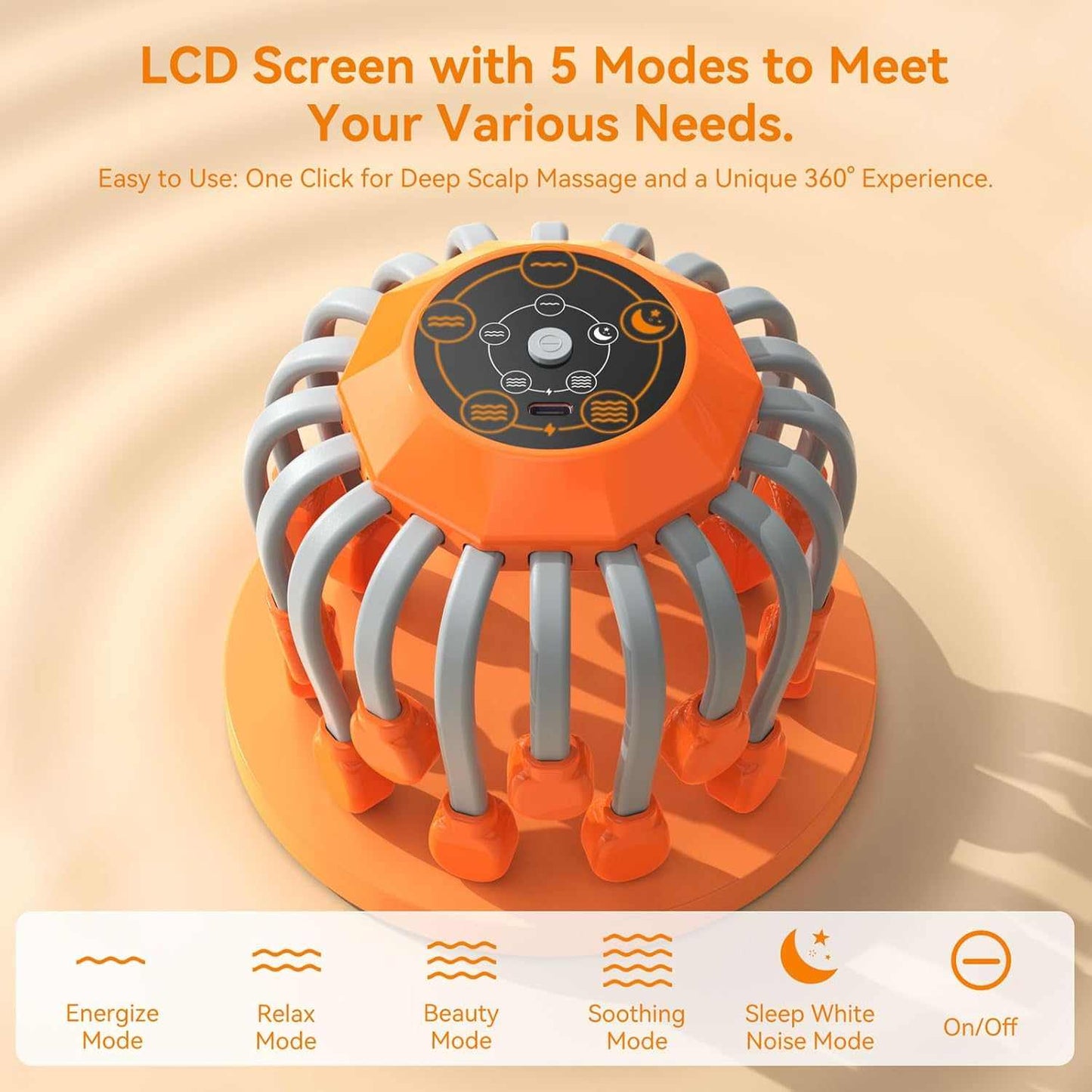 Relaxing Head Massager for Migraine Pain, Sinus Pressure & Stress