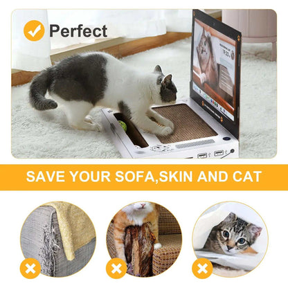 Cat Scratching Board Laptop – Interactive 3-in-1 Toy for Indoor Cats
