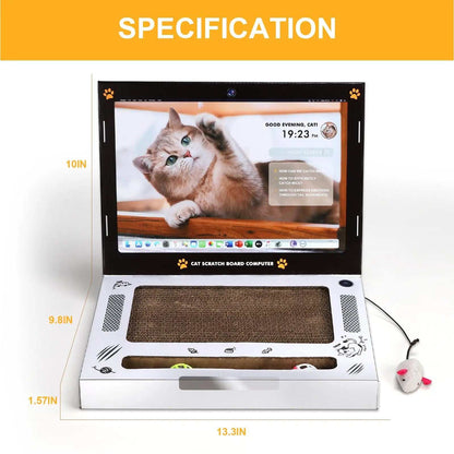Cat Scratching Board Laptop – Interactive 3-in-1 Toy for Indoor Cats